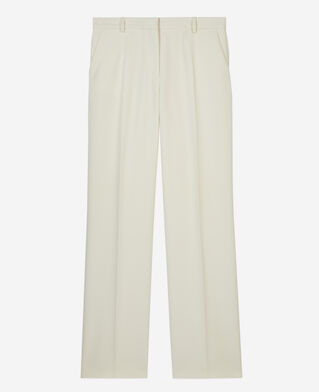 The Kooples WOMEN ECRU ecru straight-cut crepe tailored pants