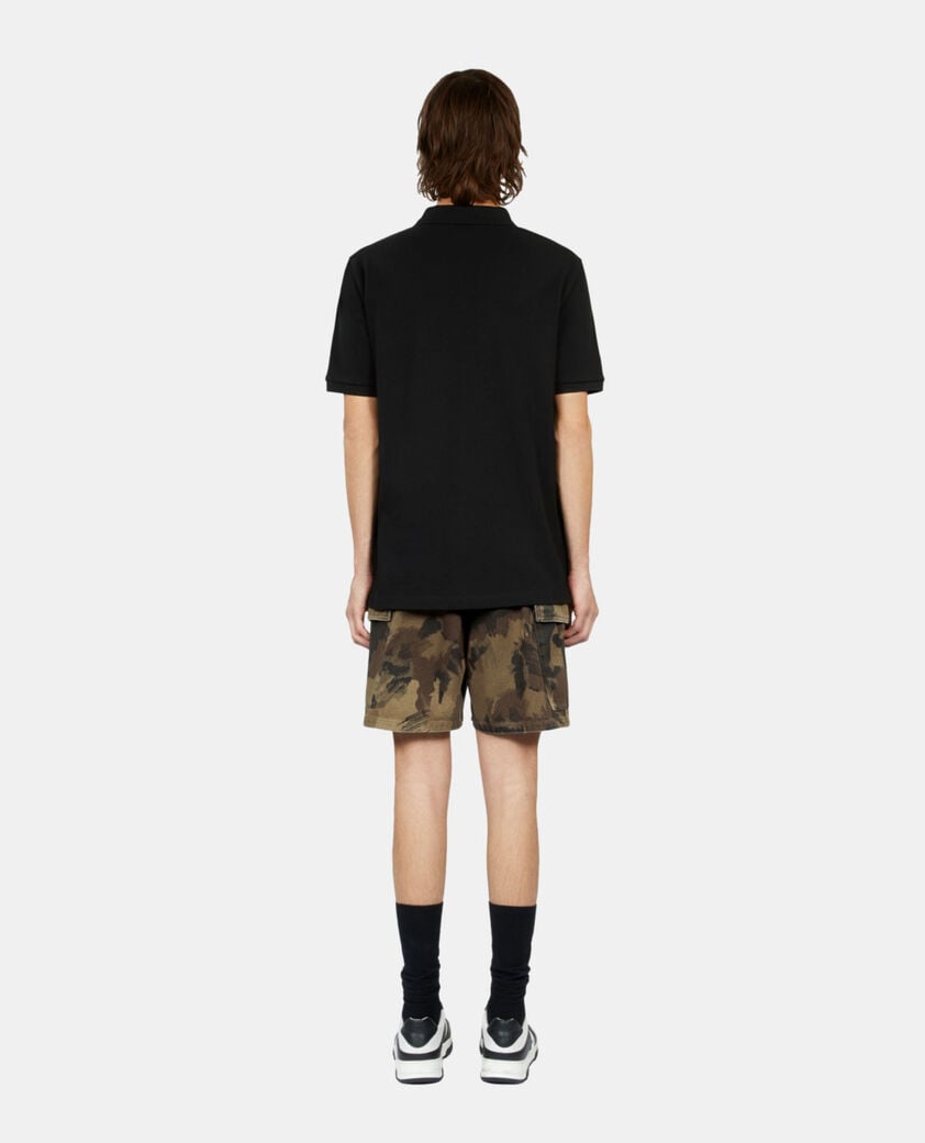 The Kooples MEN BLACK black pique cotton polo t-shirt