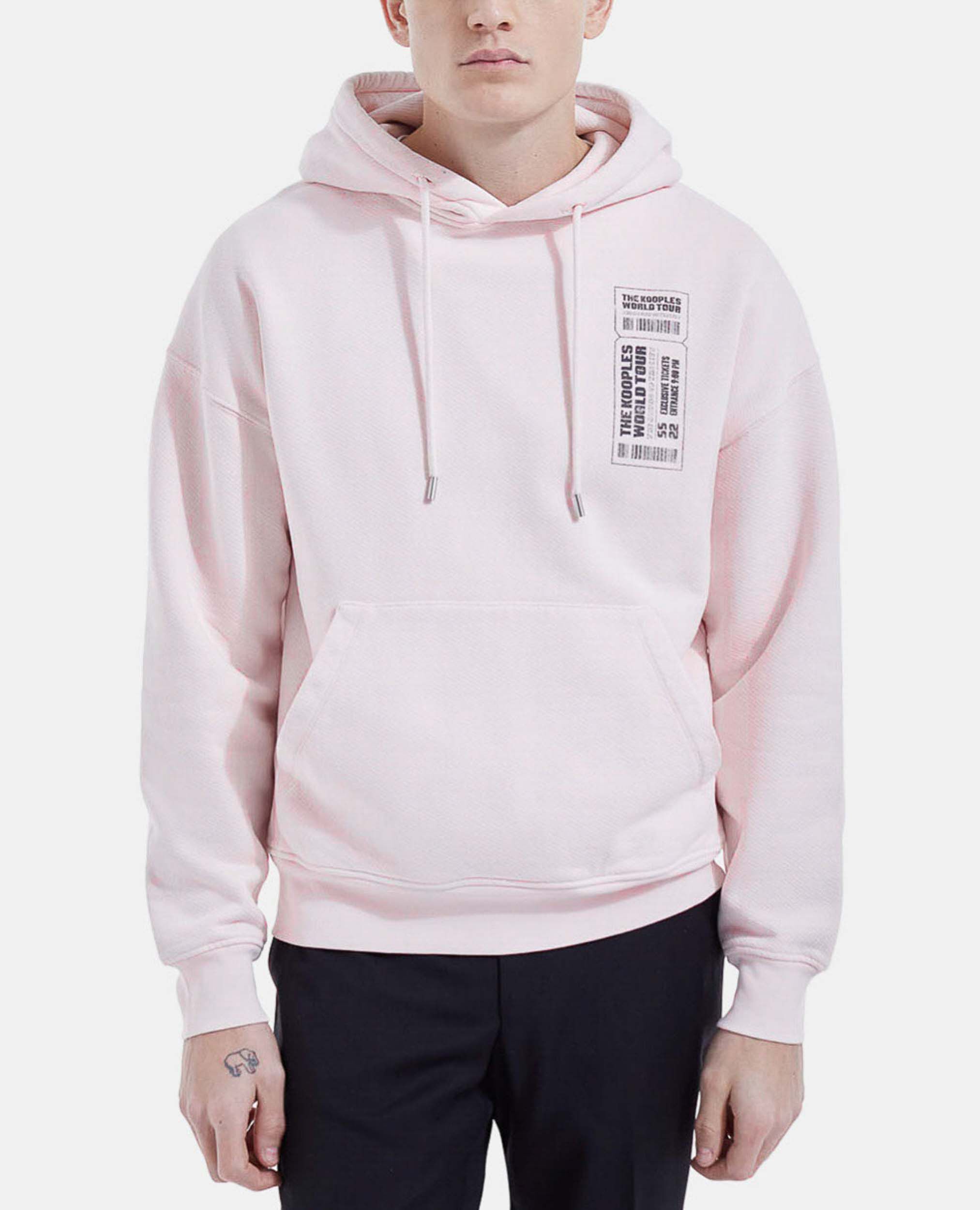 Sweat coton rose inscription blanche