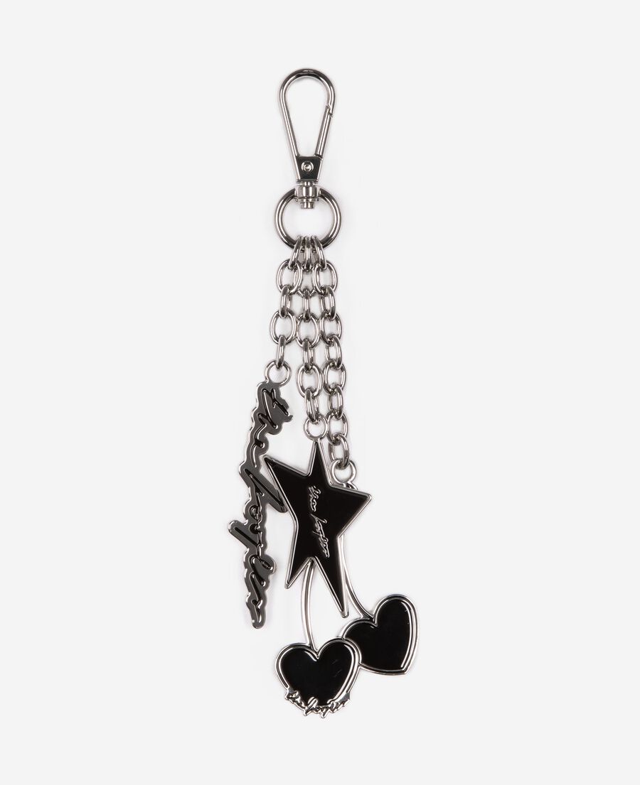 The Kooples F BLACK SILVER black and silver key ring bag jewel