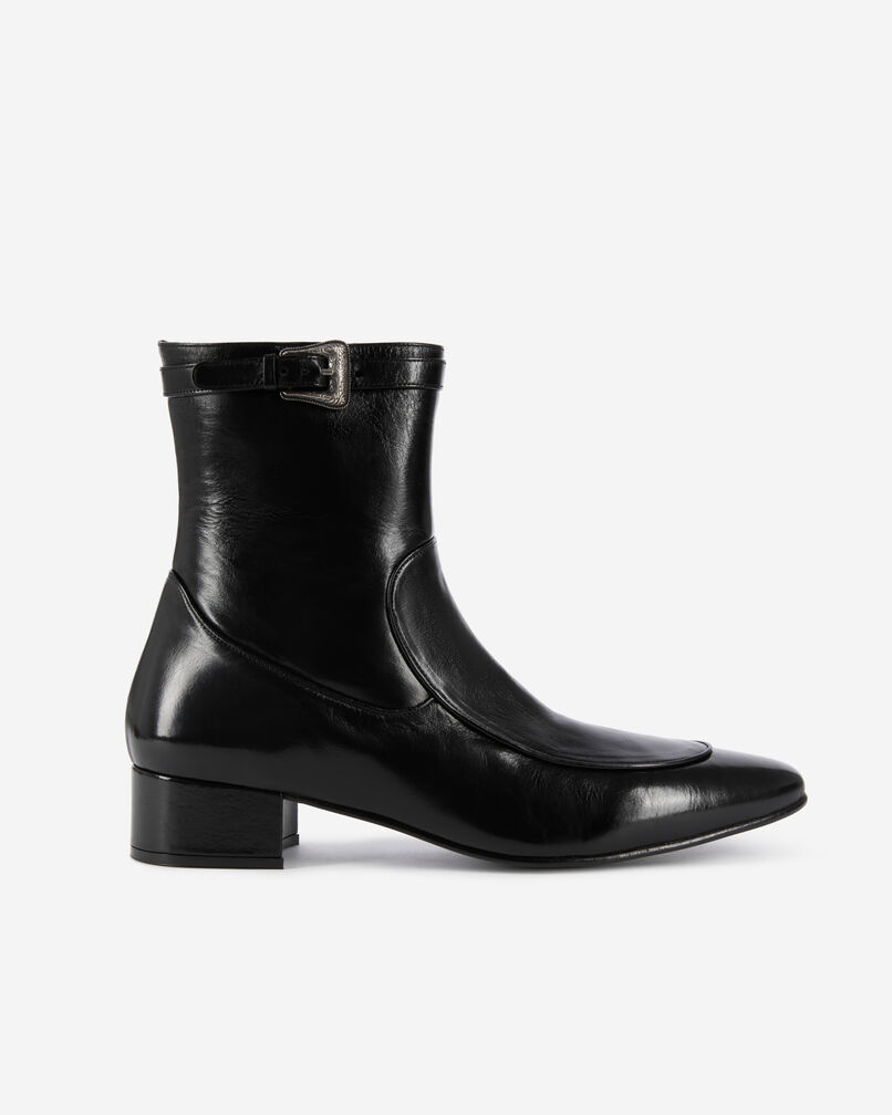 The Kooples HOMME BLACK bottines avec boucle en cuir noir