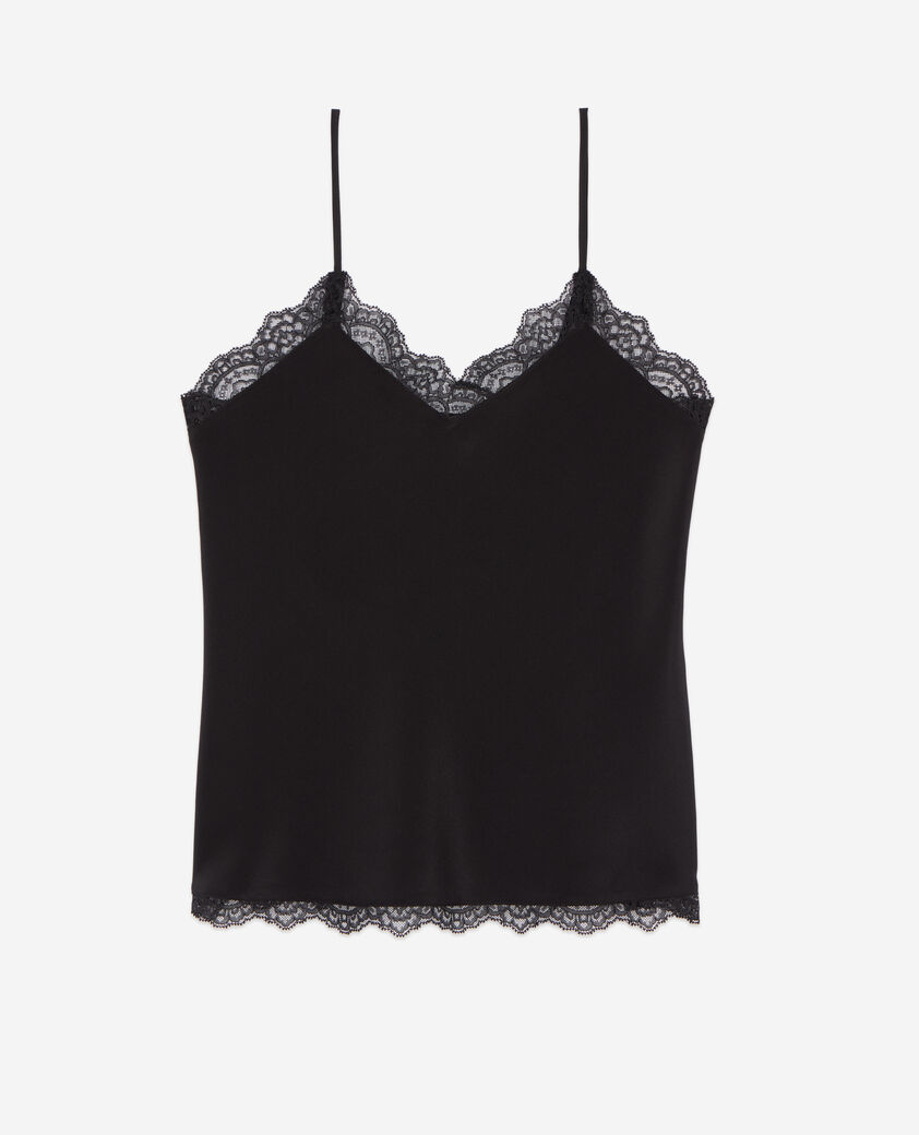 The Kooples WOMEN BLACK black silk camisole