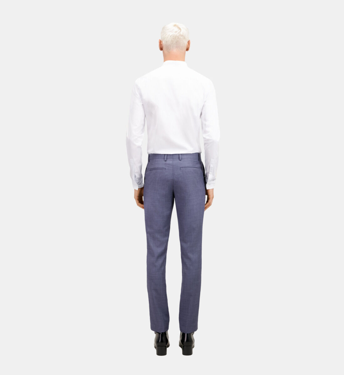 Grey pants 2025 blue checkered shirt