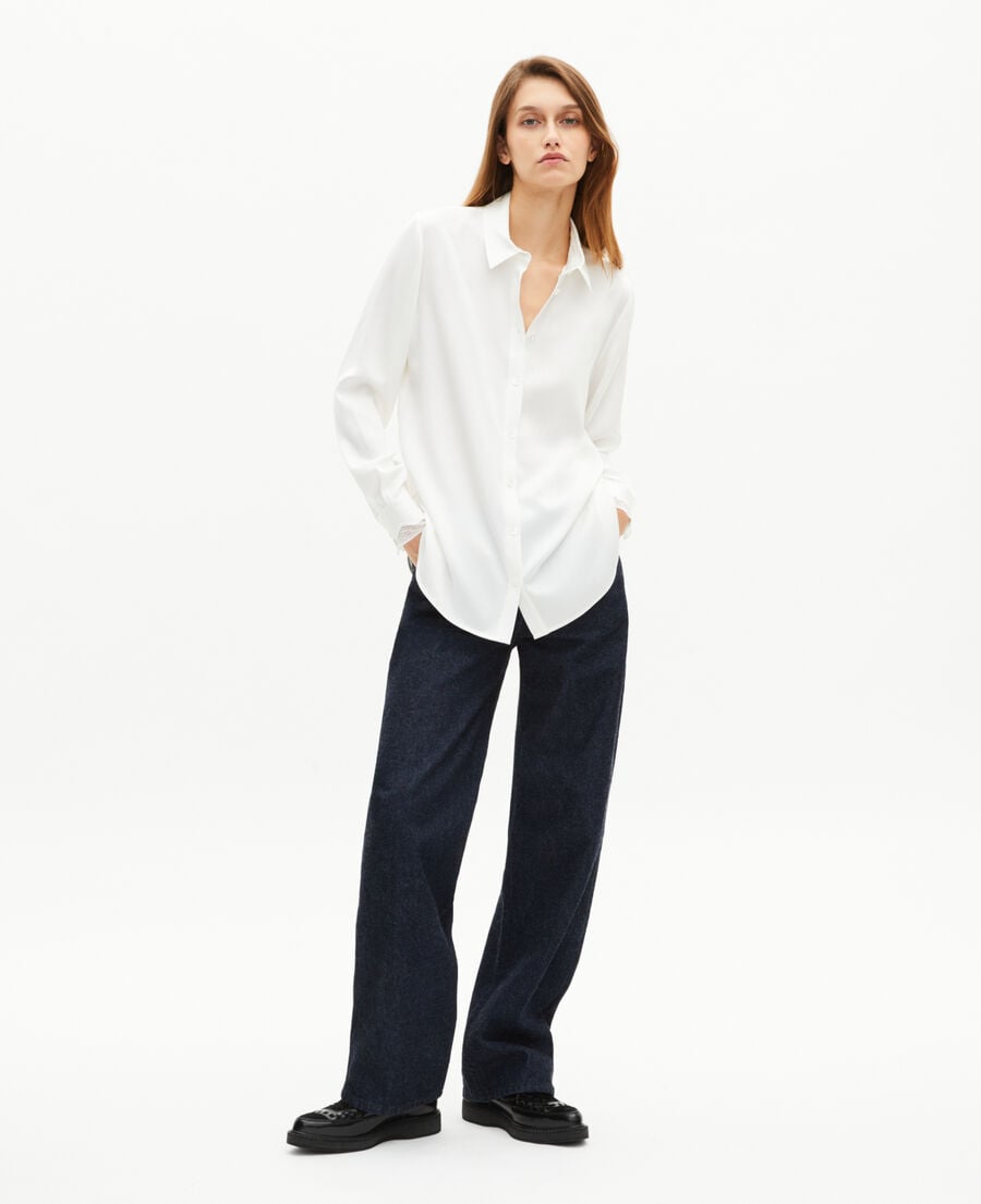 The Kooples WOMEN ECRU unbleached silk shirt