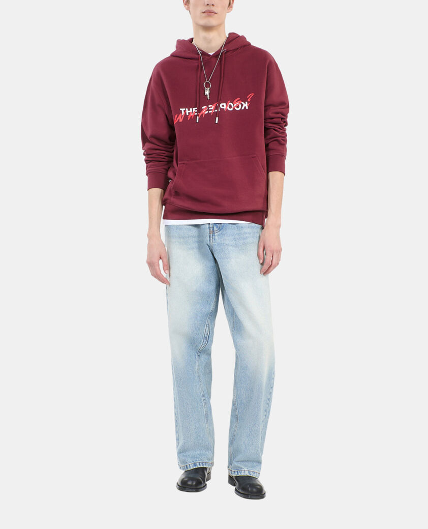 The Kooples HOMME BURGUNDY sweatshirt à capuche what is bordeaux