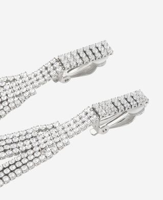 The Kooples FEMME SILVER boucles d'oreilles longues à clip argenté