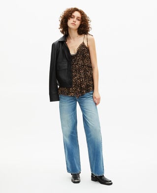 The Kooples DAMEN LEOPARD top mit r&uuml;schen im leopardenmuster