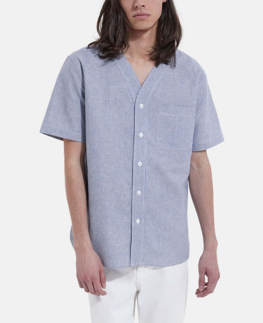 camisa algodón azul cielo manga corta