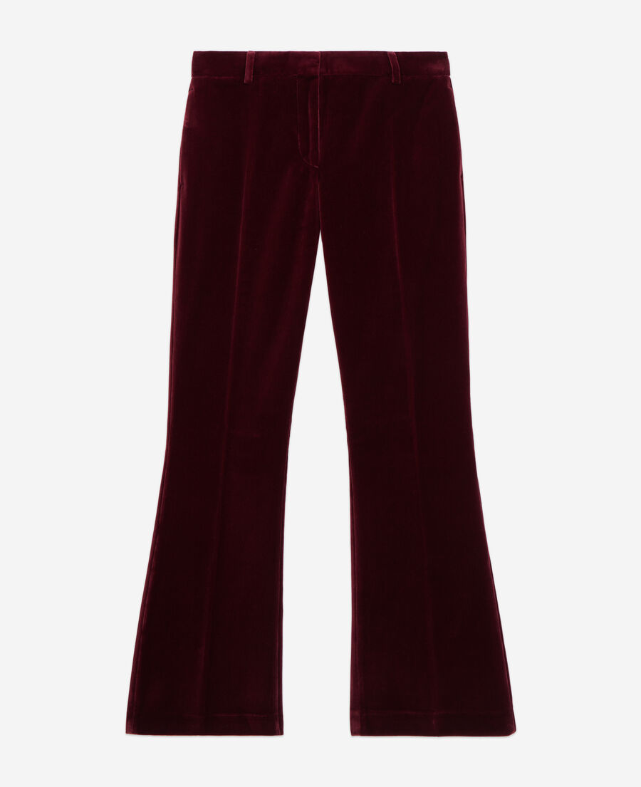 burgundy velvet suit trousers
