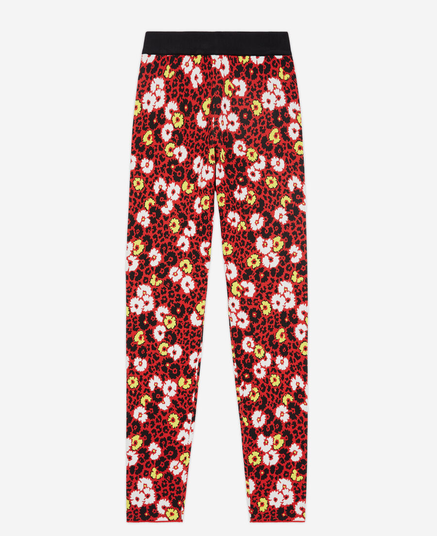 The Kooples FEMME DARK RED legging imprim&eacute; fleuri