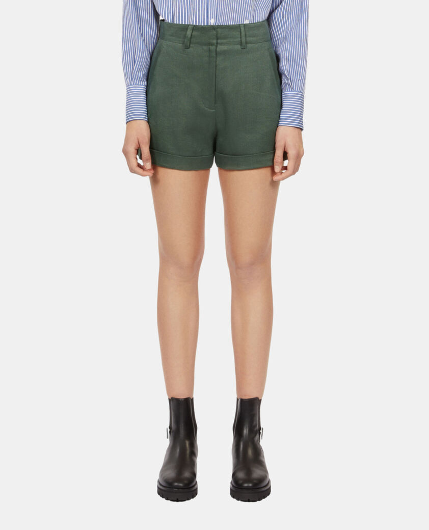 The Kooples FEMME WOOD KAKI short tailleur kaki