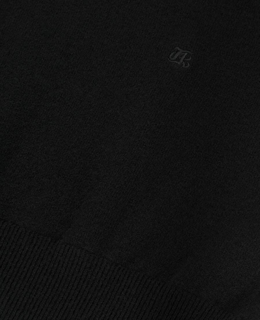 The Kooples HOMME BLACK pull col rond en cachemire noir