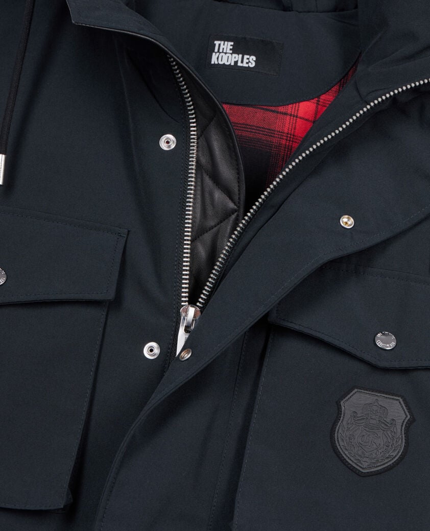 The Kooples HERREN NAVY marineblauer parka mit kapuze