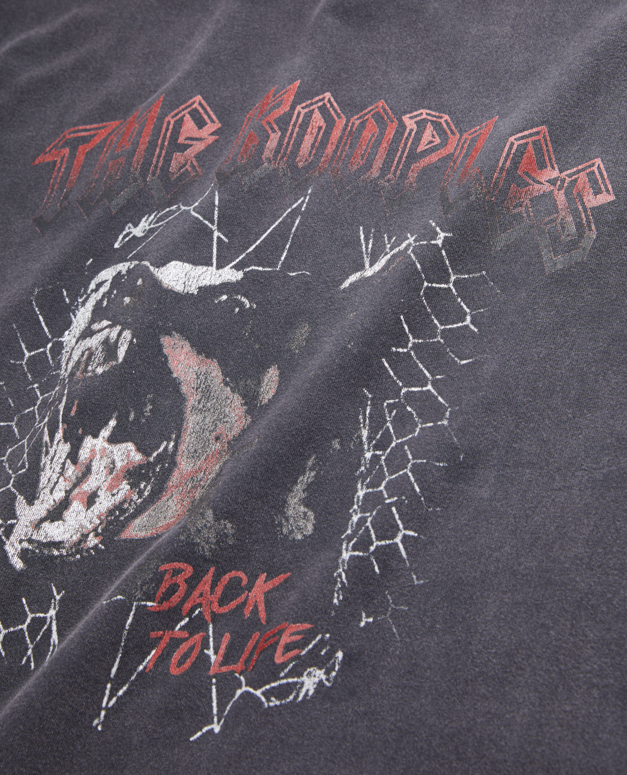 Men's black t-shirt with barking dog serigraphy, BLACK WASHED, hi-res image number null