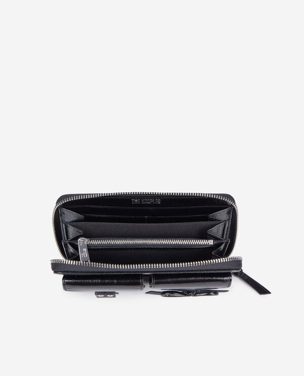 The Kooples FEMME BLACK portefeuille amelia en cuir noir