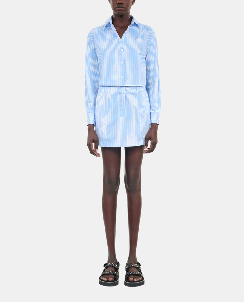 The Kooples WOMEN BLUE WHITE short striped shirt