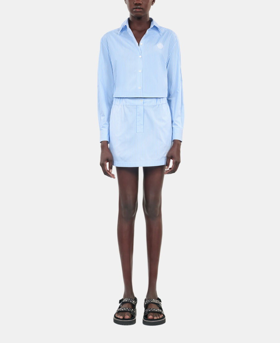 The Kooples WOMEN BLUE WHITE short striped shirt