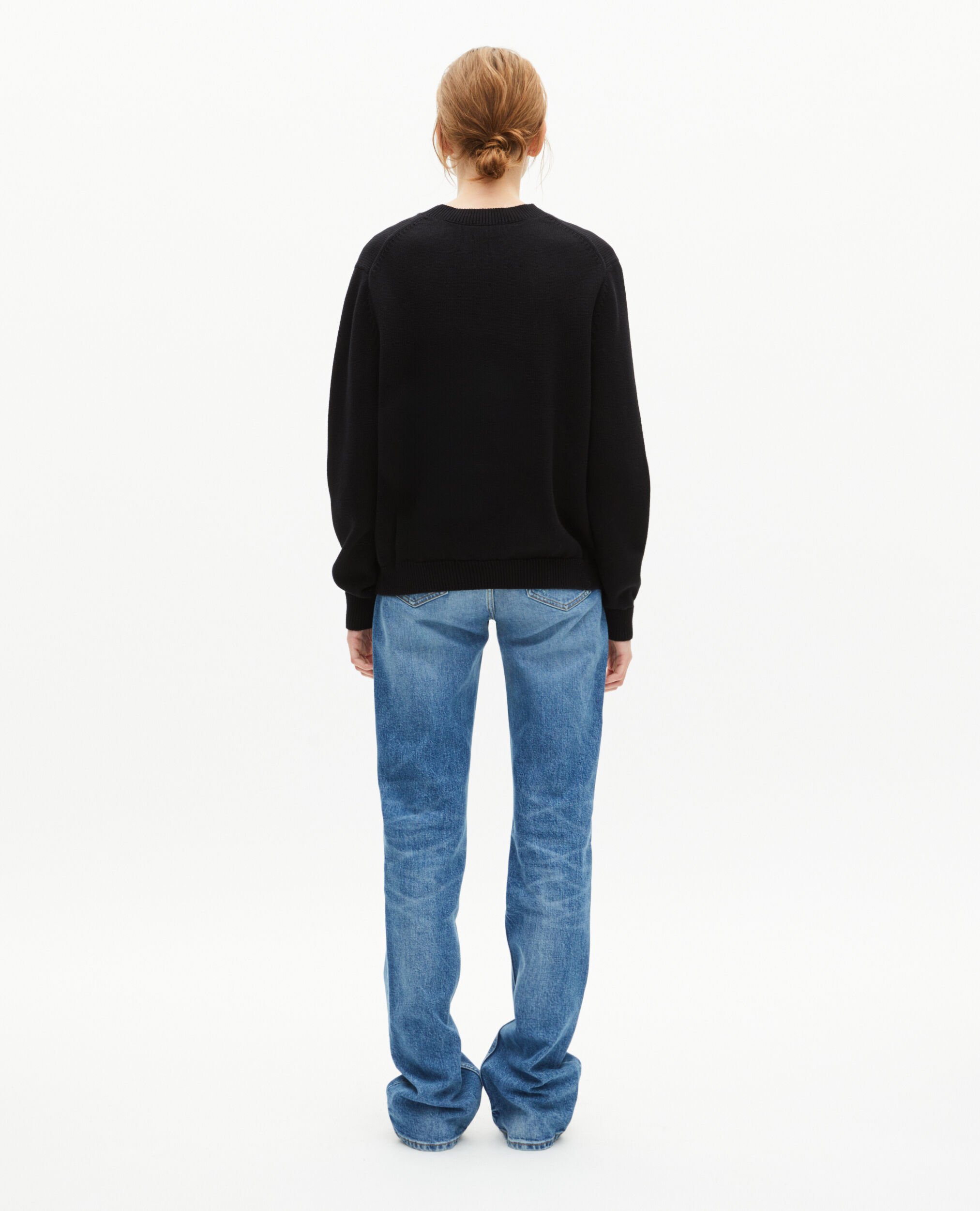 Sweater with black lurex jaquard, BLACK, hi-res image number null