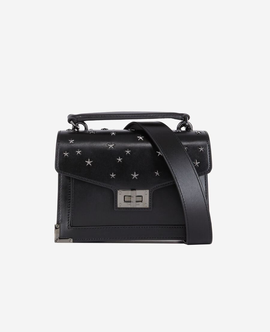 The Kooples WOMEN BLACK small emily bag in black leather with stars