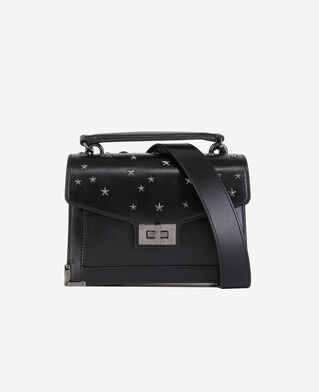 The Kooples WOMEN BLACK small emily bag in black leather with stars