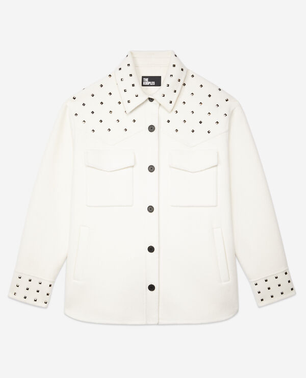 The Kooples FEMME ECRU blouson type surchemise avec studs écru