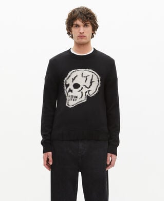 The Kooples HOMME BLACK-ECRU pull avec sérigraphie tête de mort noir