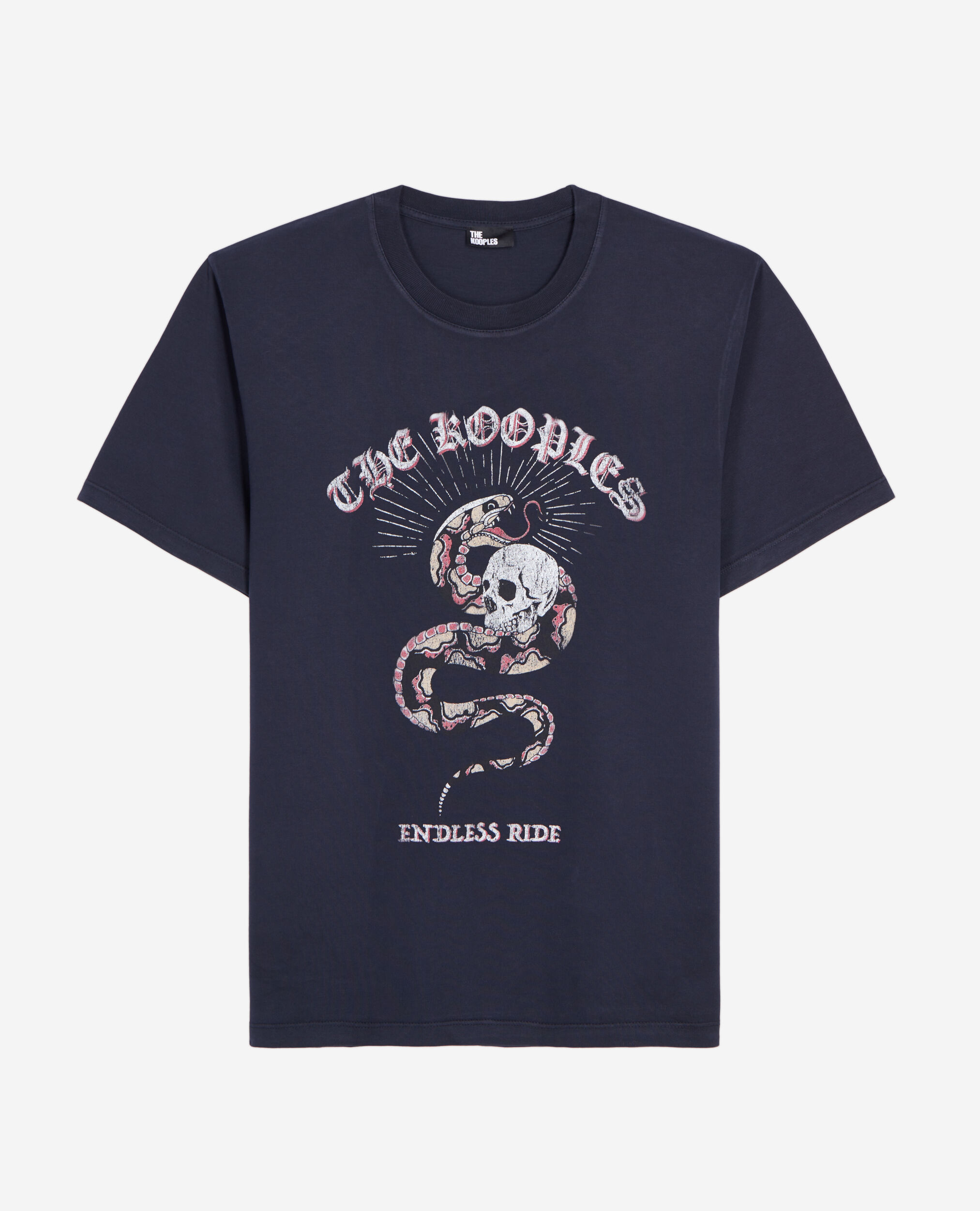 Navy blue t-shirt with Sneaky snake serigraphy, WASHED NAVY, hi-res image number null