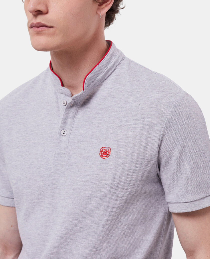 The Kooples HOMME LIGHT GREY polo col officier gris