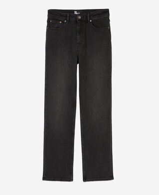 The Kooples DAMEN BLACK WASHED schwarze jeans mit geradem bein