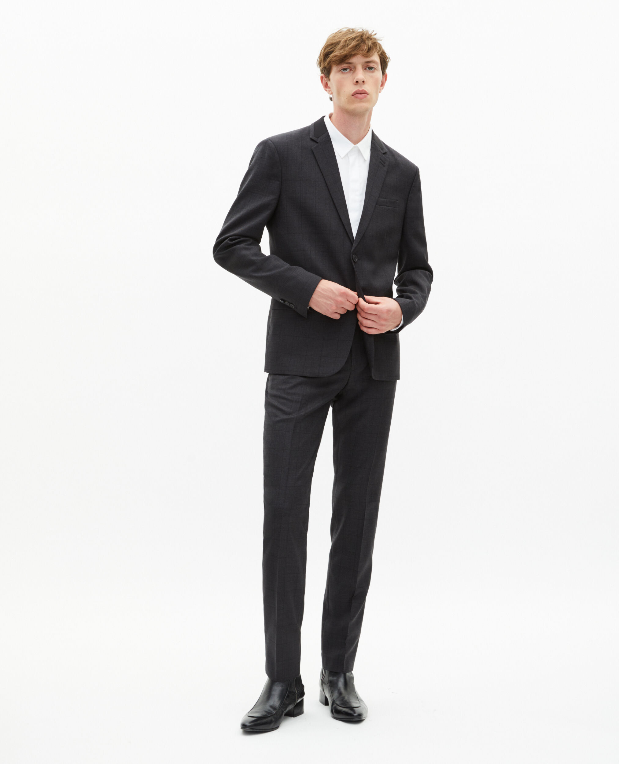 Black check suit jacket, BLACK, hi-res image number null