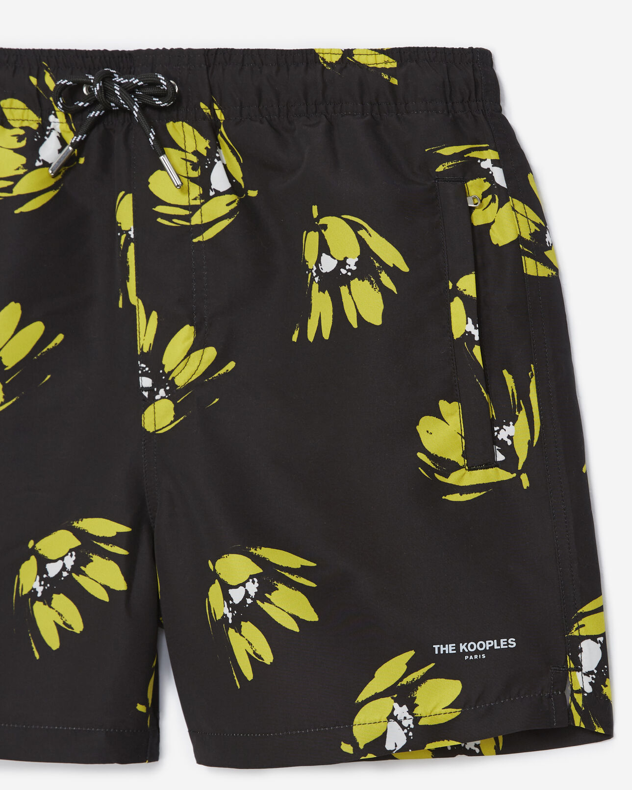 The Kooples HERREN BLACK / YELLOW badehose schwarz gelbe blumen