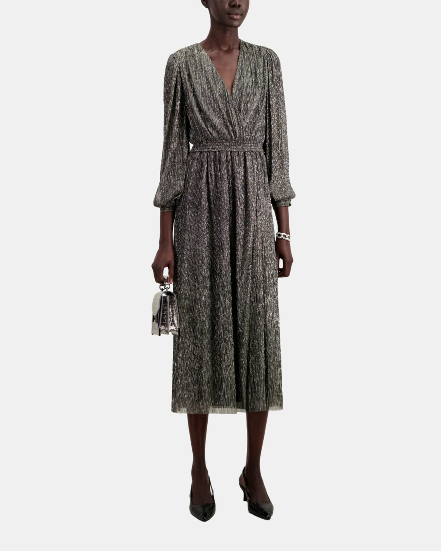 Long silver dress, SILVER, hi-res image number null