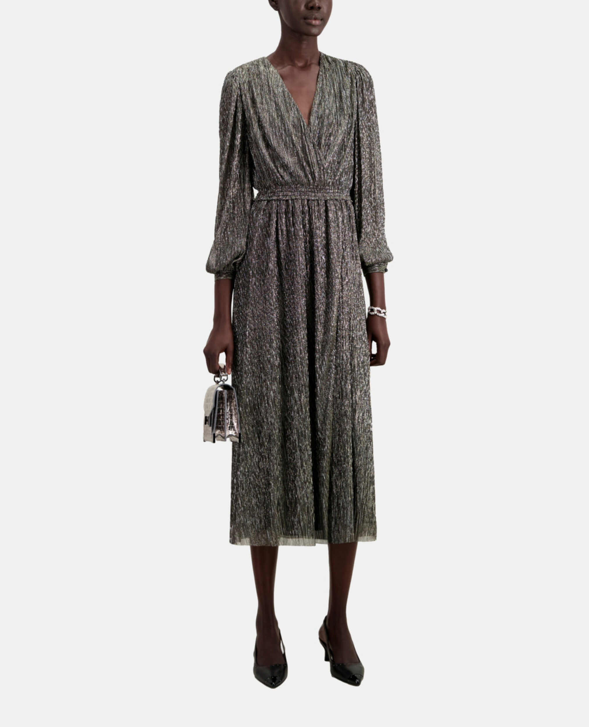 Long silver dress, SILVER, hi-res image number null