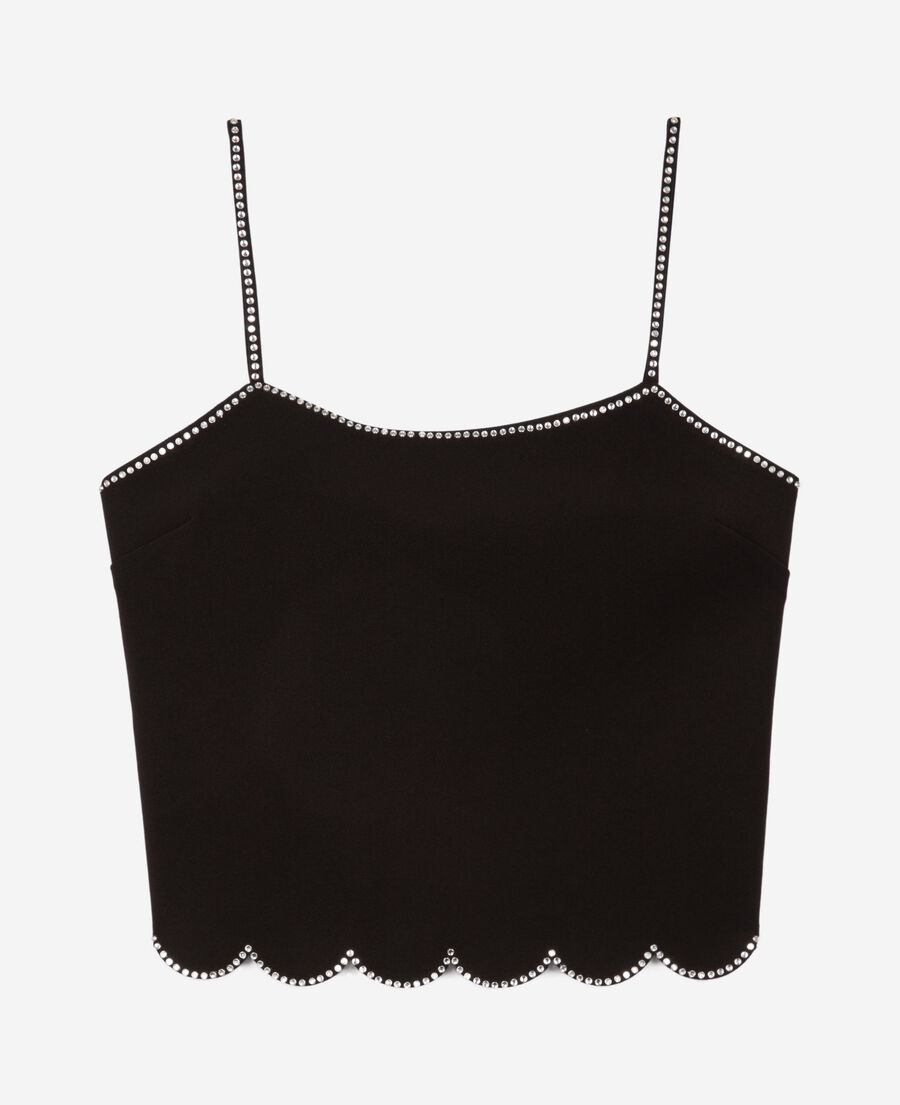 The Kooples F BLACK black rhinestone top