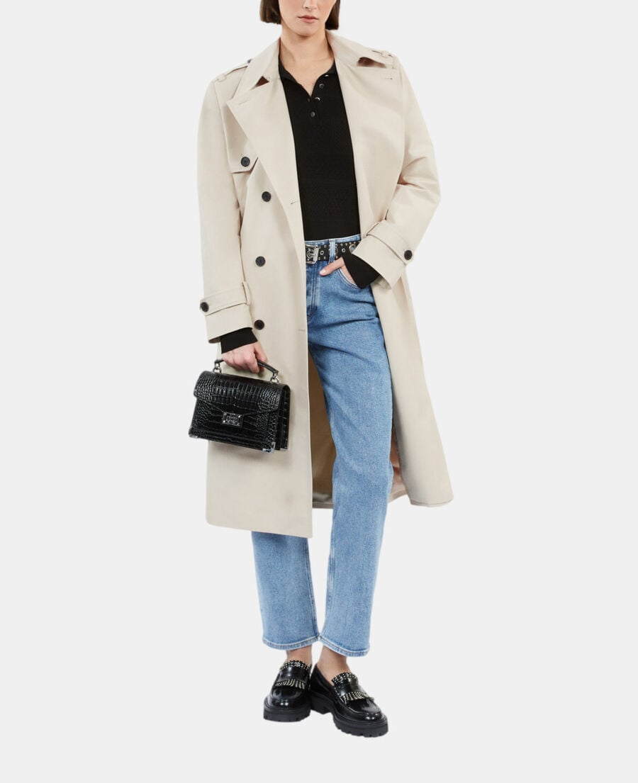 The Kooples DAMEN BEIGE langer beiger trenchcoat