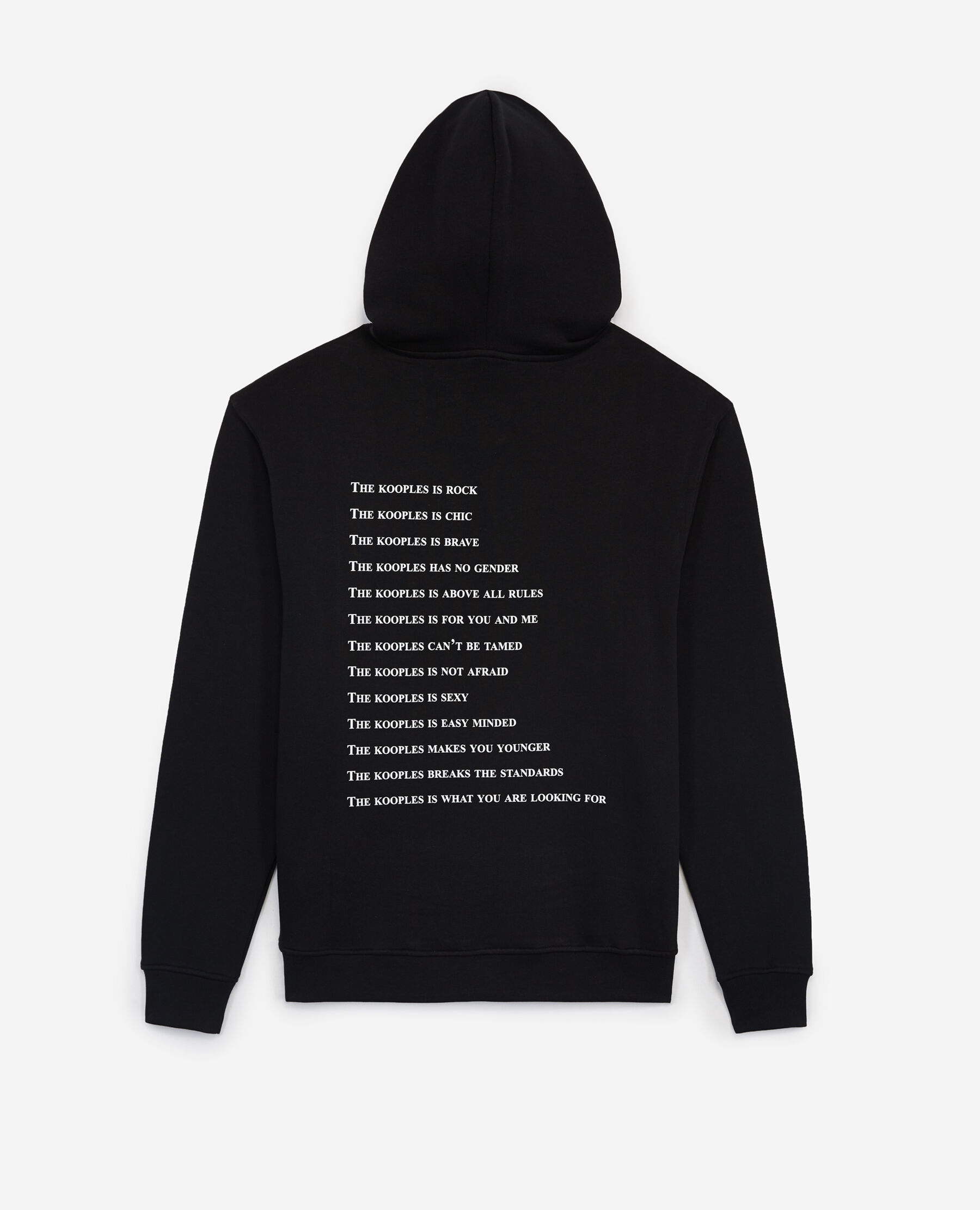 Black sweatshirt with What is screen print The Kooples US