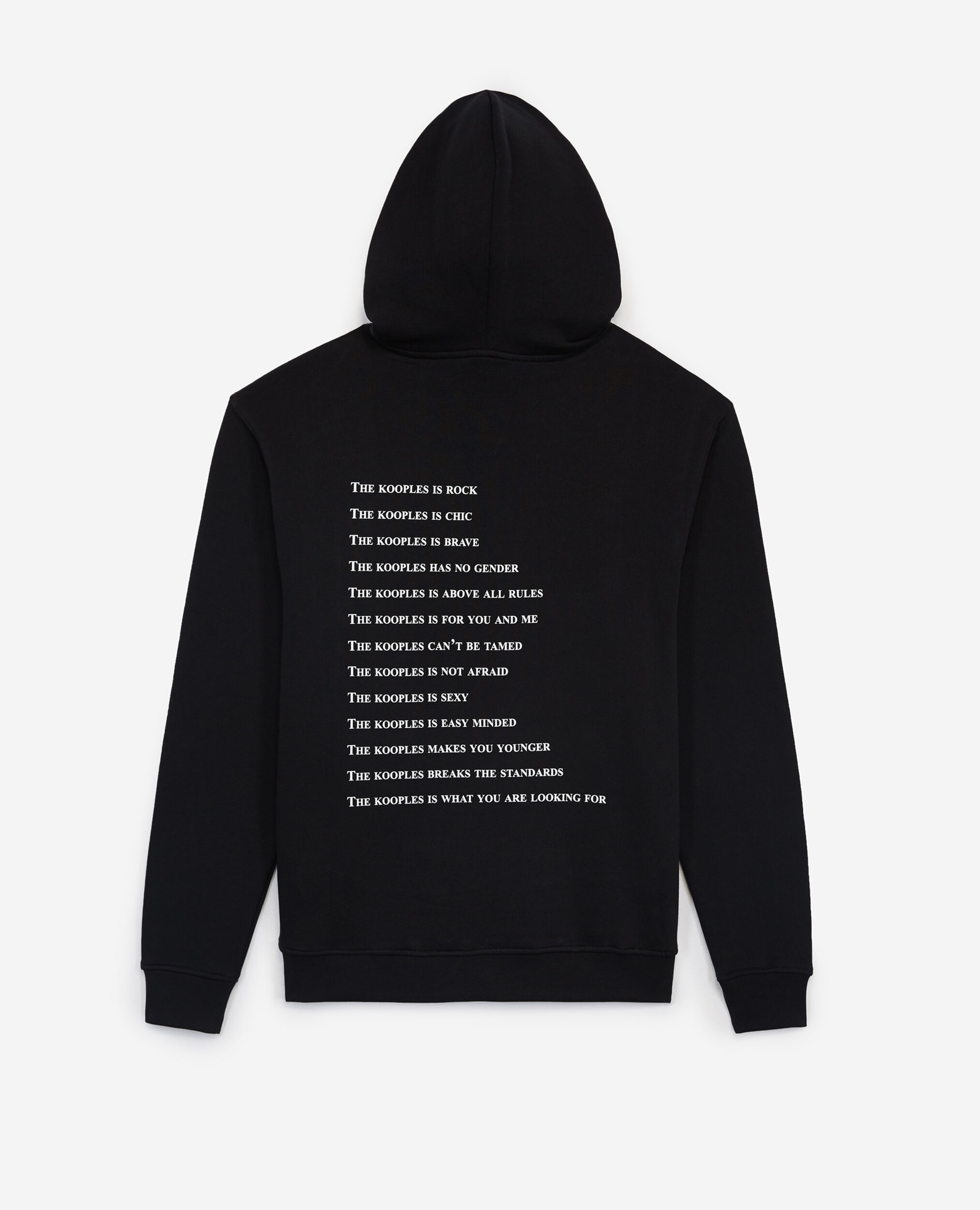Black sweatshirt with What is screen print, BLACK, hi-res image number null