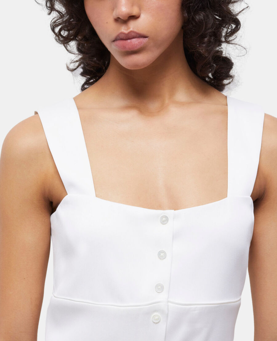 The Kooples MUJER ECRU vestido largo blanco botonadura