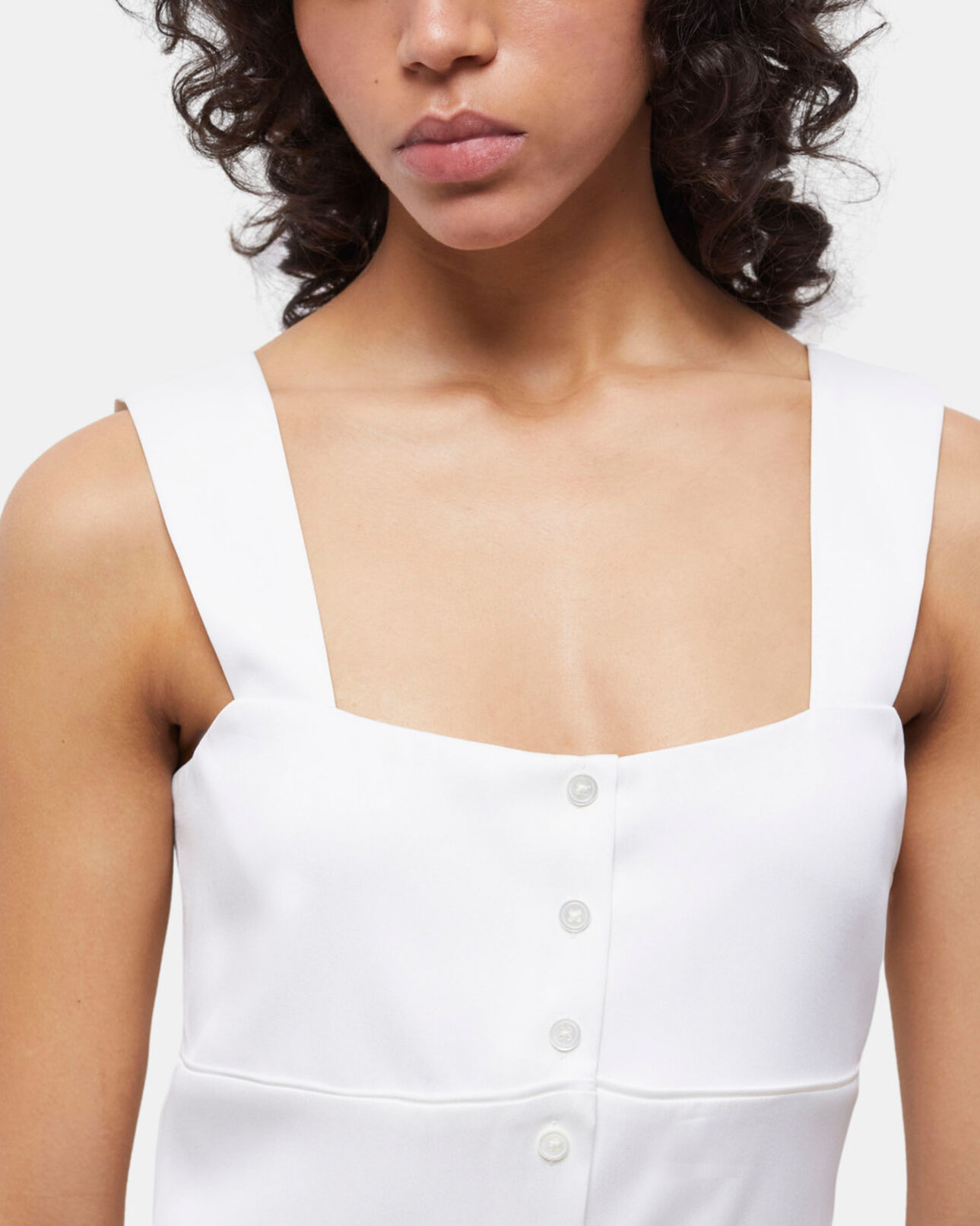 The Kooples F ECRU long white dress with buttoning