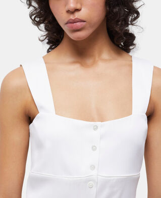 The Kooples MUJER ECRU vestido largo blanco botonadura