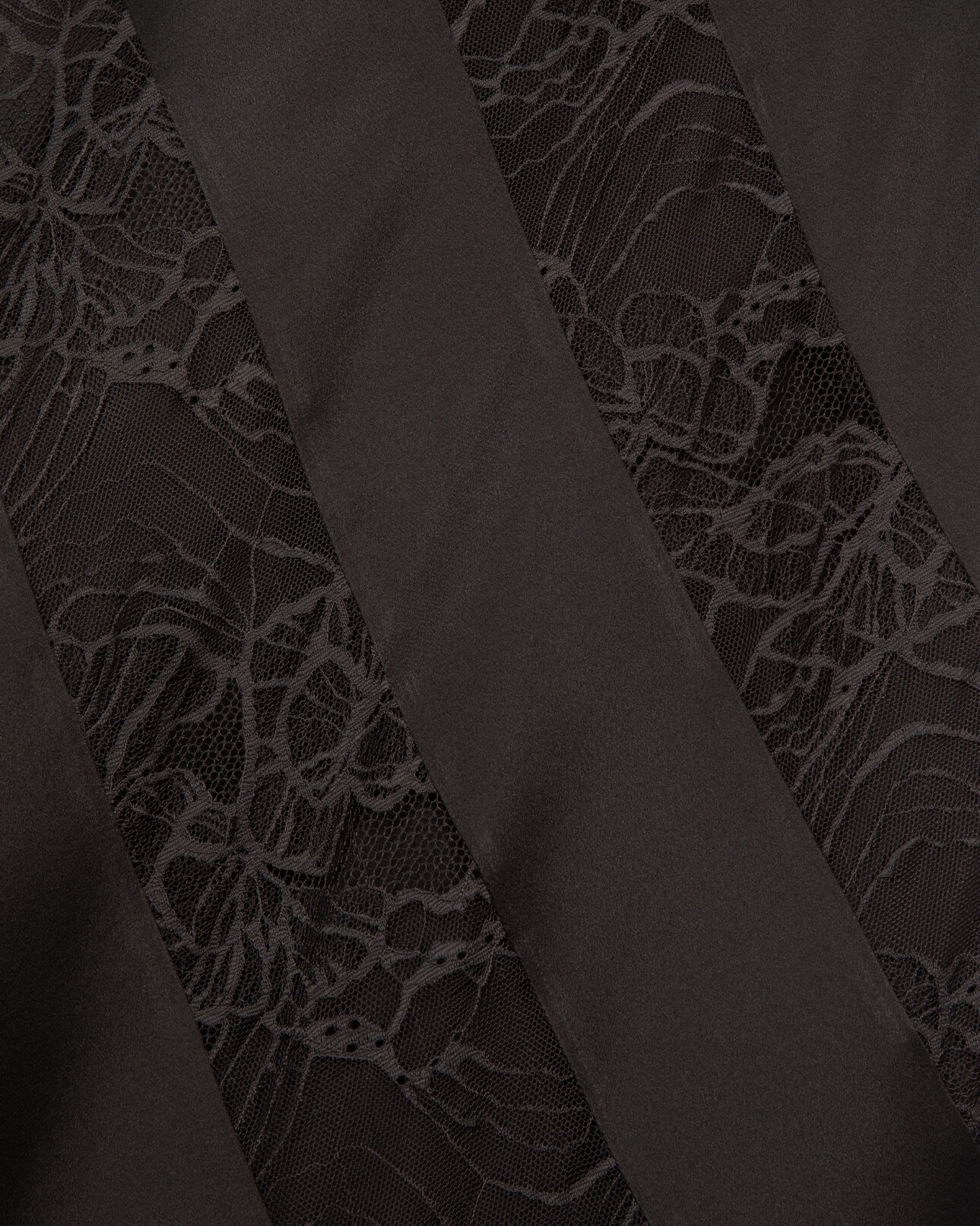 The Kooples DAMEN BLACK langes babydoll-kleid aus seide und schwarzer spitze
