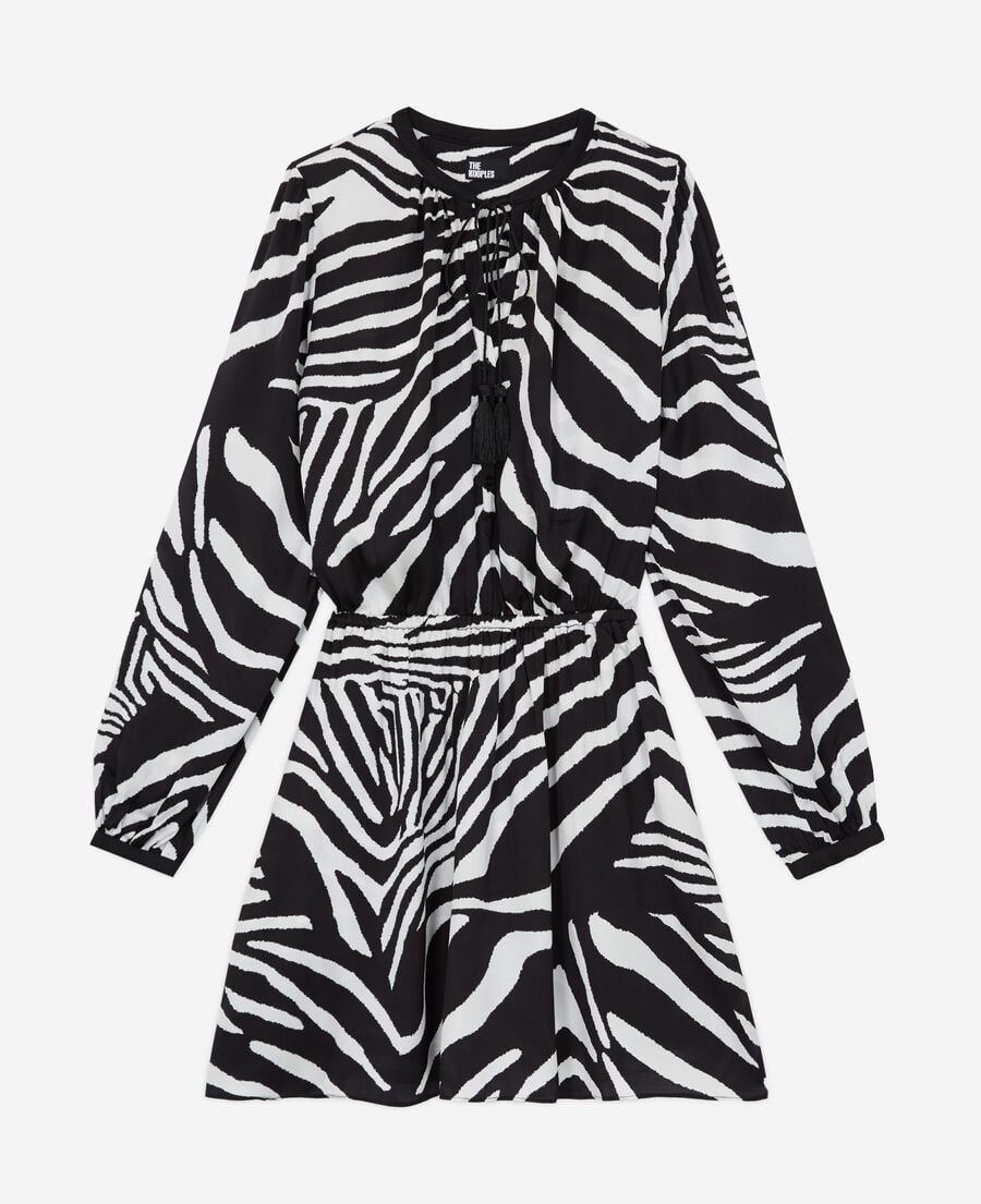 The Kooples FEMME BLACK WHITE robe courte imprimée