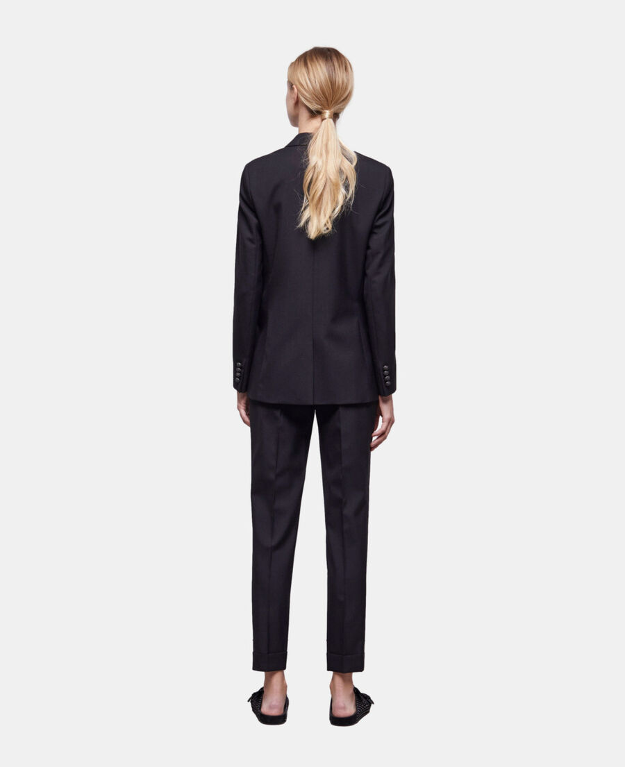 black wool suit jacket