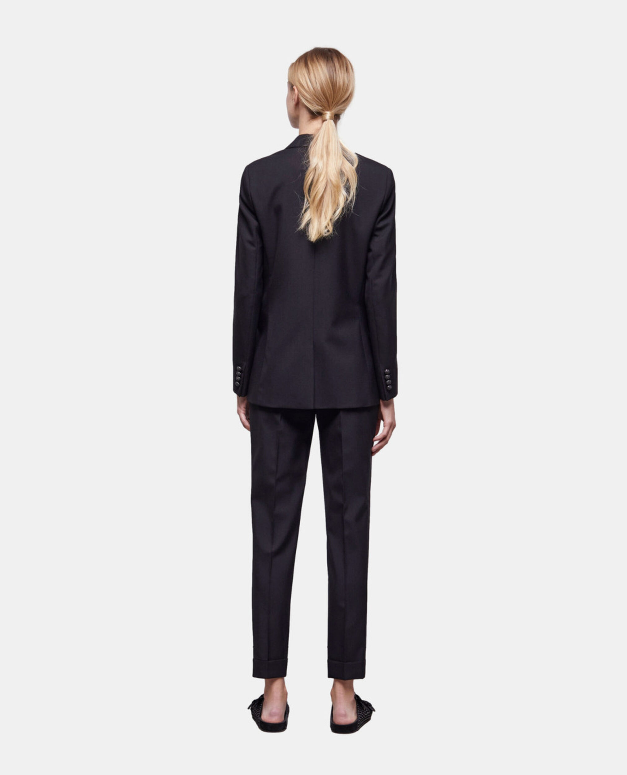 Black wool suit jacket, BLACK, hi-res image number null