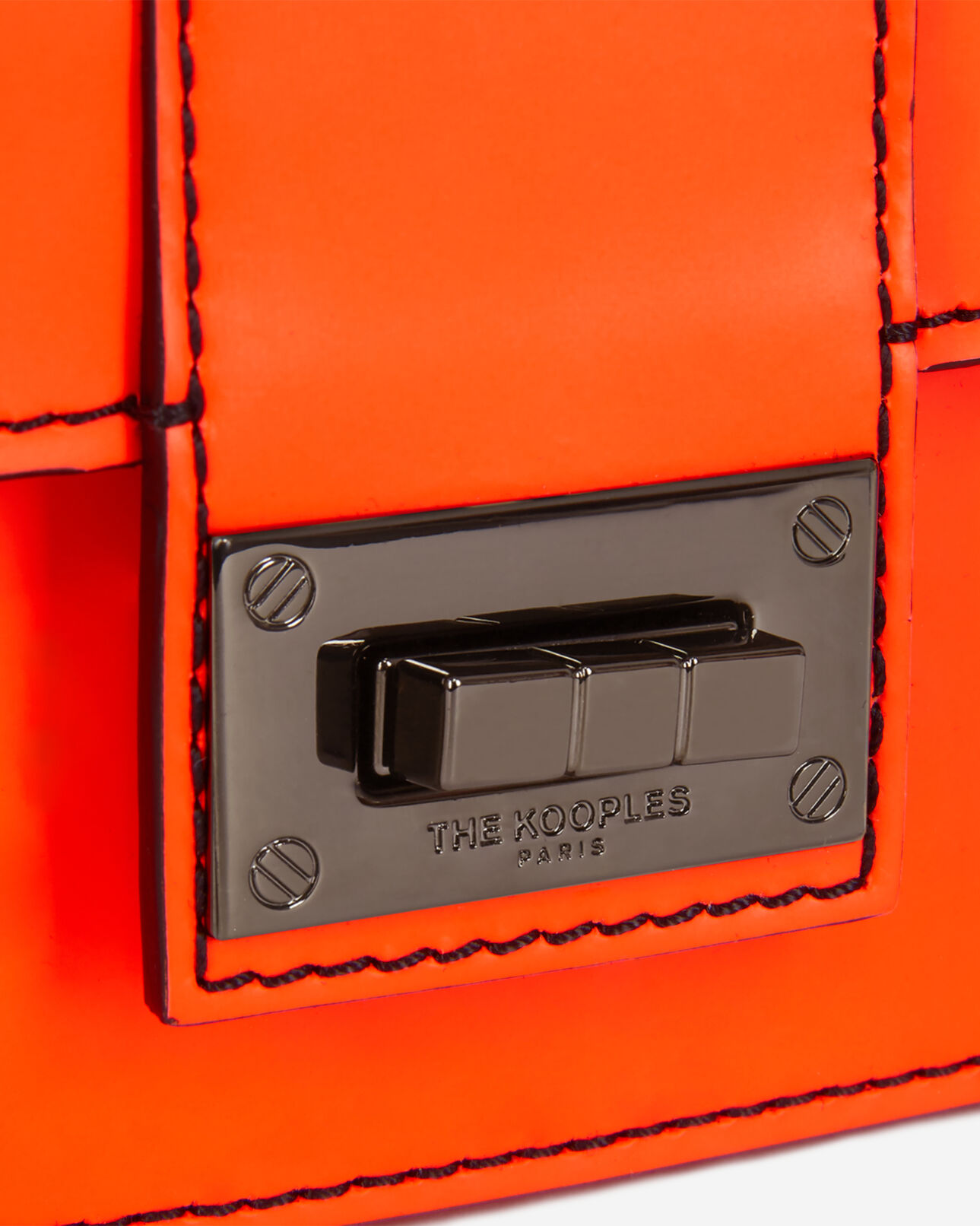 The Kooples FEMME ORANGE FLUO pochette emily small en cuir orange