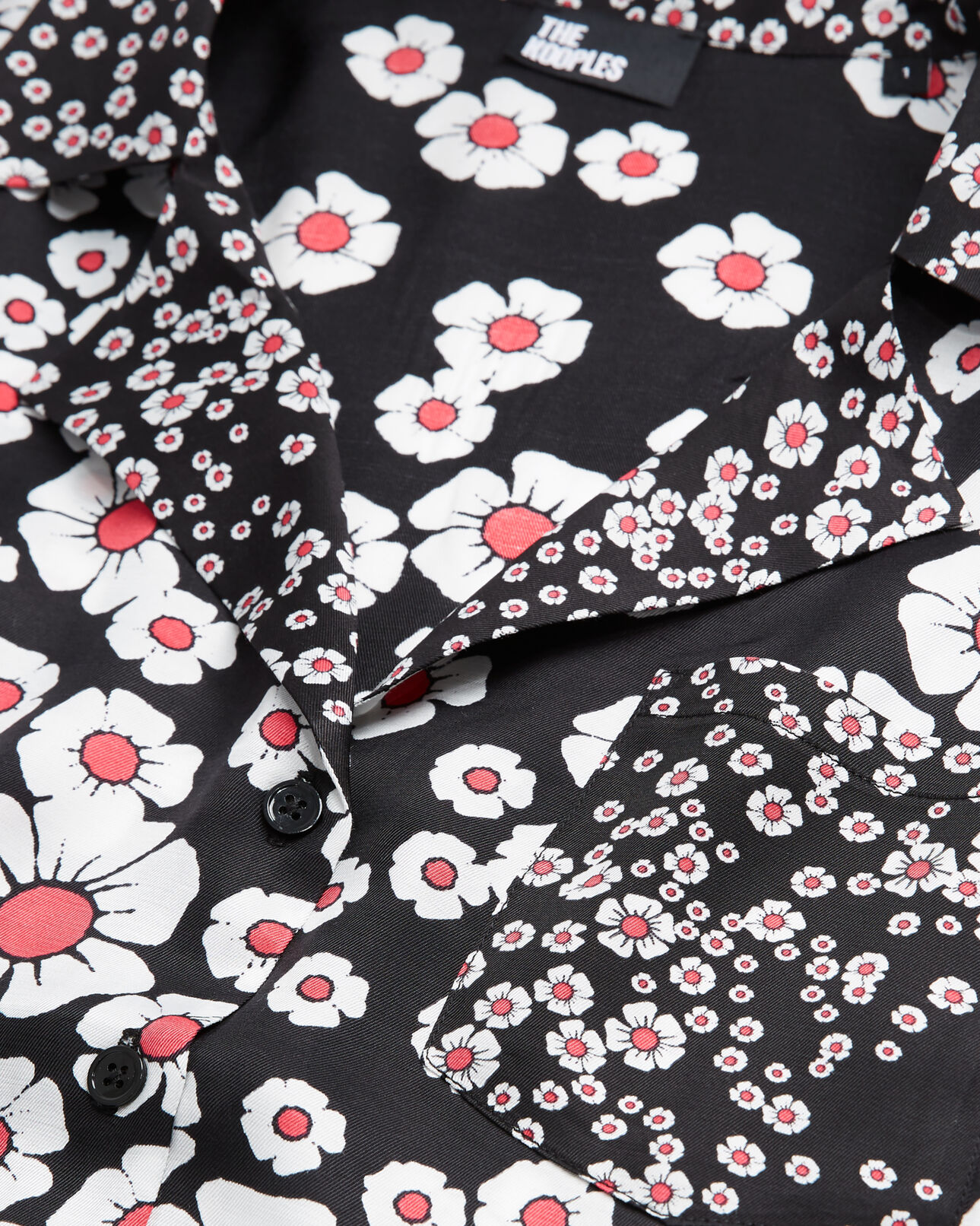 The Kooples WOMEN BLACK / PINK floral shirt dress