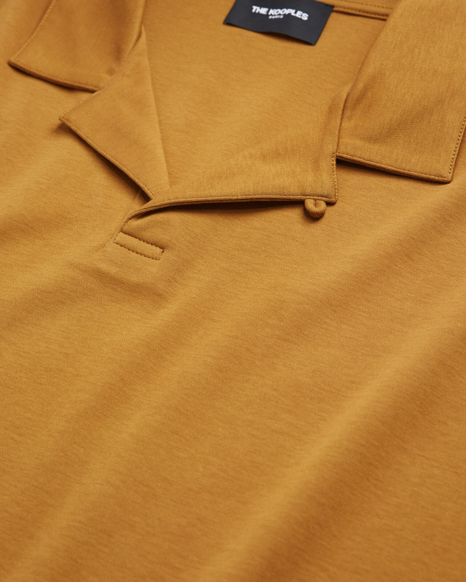 Brown cotton polo with Cuban collar, BROWN, hi-res image number null