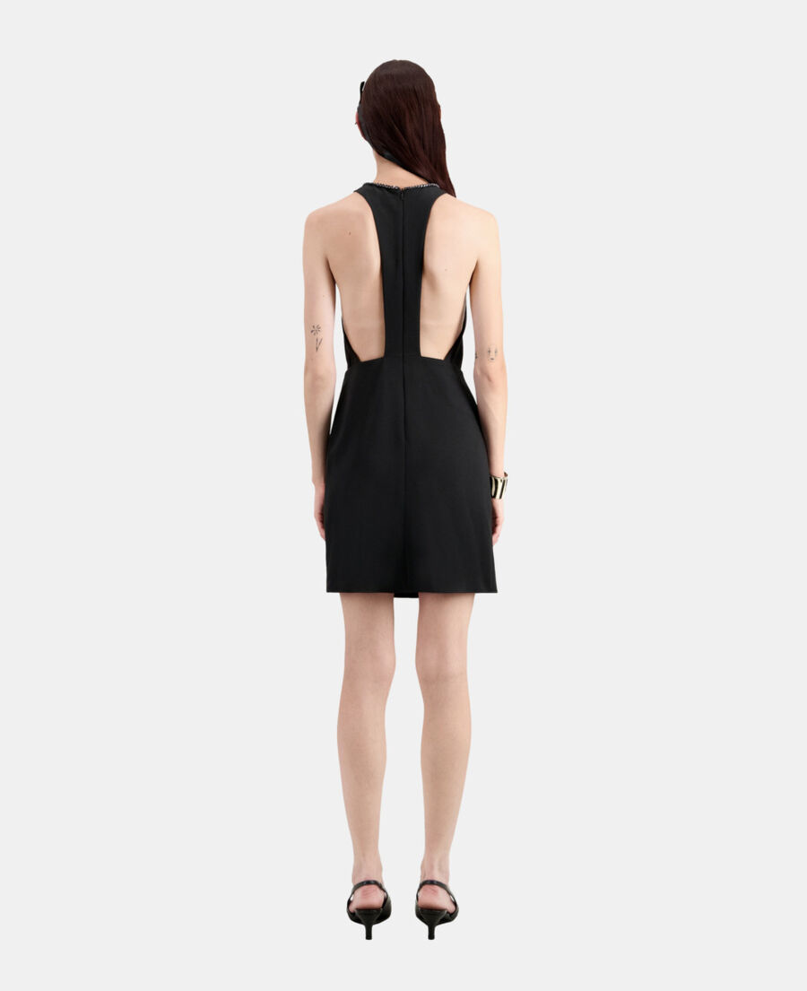 short black crepe dress