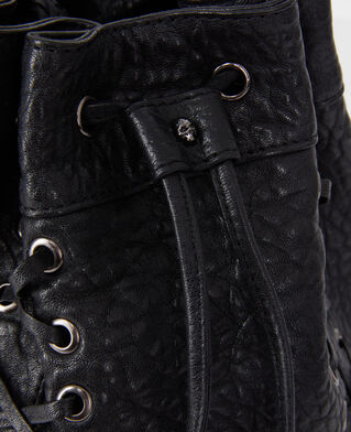 The Kooples FEMME BLACK sac seau h&eacute;ritage en cuir noir