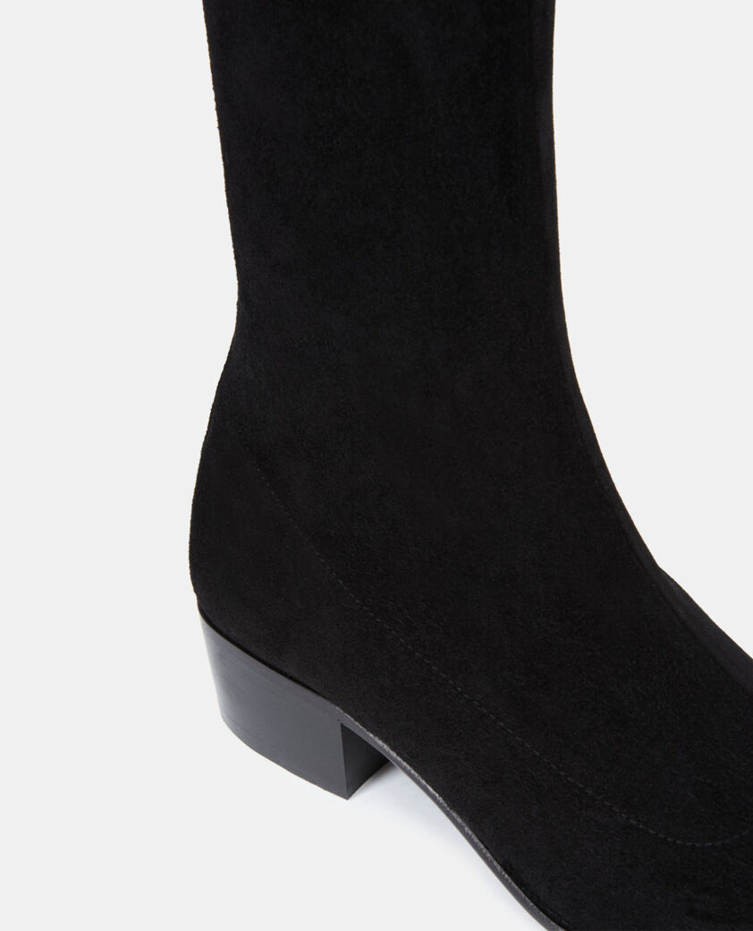 The Kooples WOMEN BLACK black leather thigh-high boots